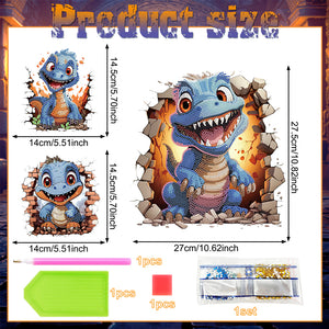 Diamond Painting Sticker Diamond Art Craft Mosaic Sticker for Kid Gift(Dinosaur)