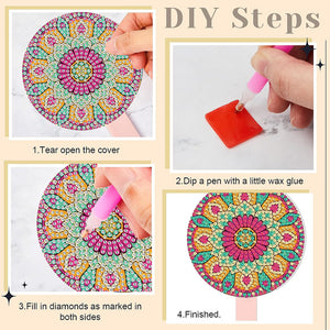 DIY Diamond Painting Mirror Kit for Adults Kids Beginners (Mandala #7)