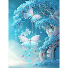 Load image into Gallery viewer, Treehouse With Butterfly Wind Chimes - Full Round Drill Diamond Painting 30*40CM
