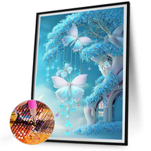 Load image into Gallery viewer, Treehouse With Butterfly Wind Chimes - Full Round Drill Diamond Painting 30*40CM
