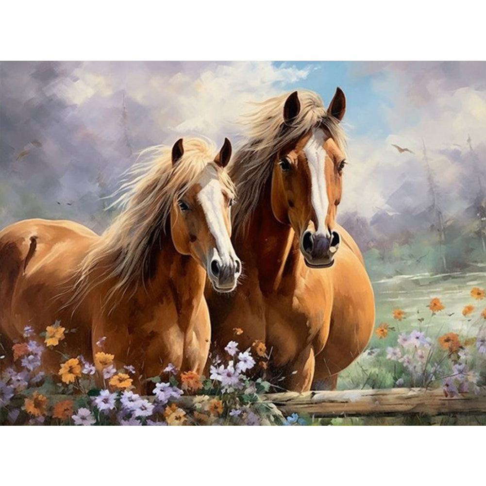 Horse 40*30CM Full Round Drill Diamond Painting