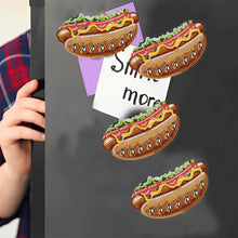 Load image into Gallery viewer, Round+Special Shape Diamond Art Fridge Magnets Sticker (Hot Dog Hamburger #2)
