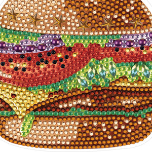 Round+Special Shape Diamond Art Fridge Magnets Sticker (Hamburger)