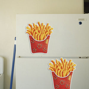 Round+Special Shape Diamond Art Fridge Magnets Sticker (French Fries)