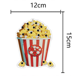 Round+Special Shape Diamond Art Fridge Magnets Sticker (Popcorn)