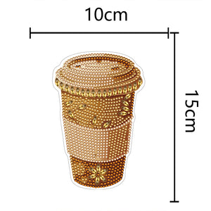 Round+Special Shape Diamond Art Fridge Magnets Sticker (Coffee Cup)