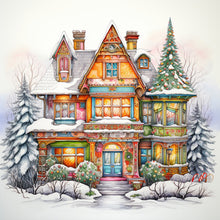 Load image into Gallery viewer, Snow Cabin - Full Round Drill Diamond Painting 30*30CM
