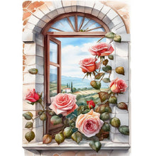 Load image into Gallery viewer, Window Rose - Full Square Drill Diamond Painting 30*40CM
