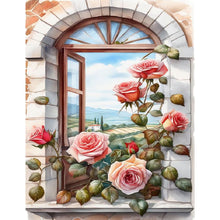 Load image into Gallery viewer, Window Rose - Full Square Drill Diamond Painting 30*40CM
