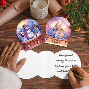 8PCS Elk Special Shape Diamond Art Greeting Cards Santa Gift for Christmas (#1)