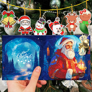 8PCS Elk Special Shape Diamond Art Greeting Cards Santa Gift for Christmas (#2)