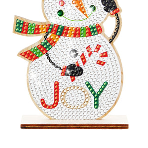 Christmas Wooden Diamond Art Tabletop Decorations for Office Decor(Xmas Snowman)