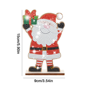 Christmas Wooden Diamond Art Tabletop Decorations for Office Decor (Santa)