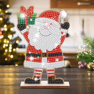 Christmas Wooden Diamond Art Tabletop Decorations for Office Decor (Santa)