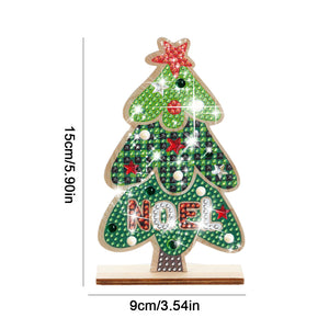 Christmas Wooden Diamond Art Tabletop Decorations for Office Decor (Xmas Tree)