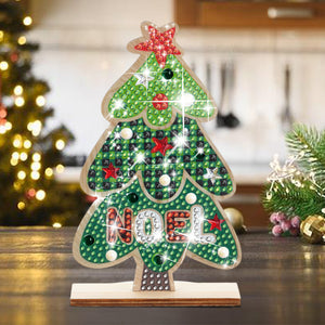 Christmas Wooden Diamond Art Tabletop Decorations for Office Decor (Xmas Tree)