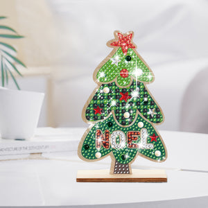 Christmas Wooden Diamond Art Tabletop Decorations for Office Decor (Xmas Tree)