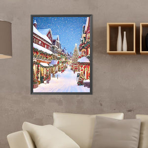 Christmas Snow Scene - Full Round Drill Diamond Painting 30*40CM