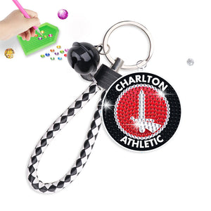 Double Sided Rhinestone Painting Keychain Pendant (Charlton Athletic F.C.)