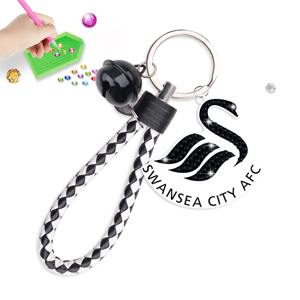 Double Sided Rhinestone Painting Keychain Pendant for Kid Adult(Swansea City FC)