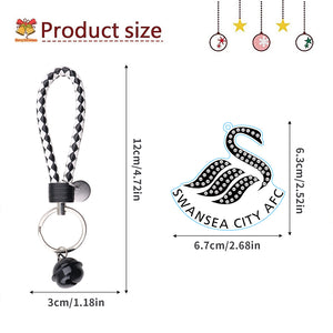 Double Sided Rhinestone Painting Keychain Pendant for Kid Adult(Swansea City FC)