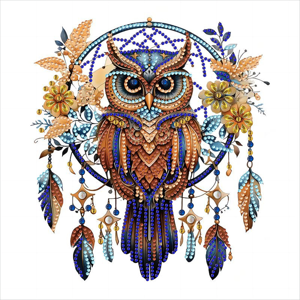 Owl Dream Catcher 30*30CM Partial Special Shaped Drill Diamond Painting