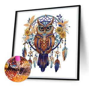 Owl Dream Catcher 30*30CM Partial Special Shaped Drill Diamond Painting