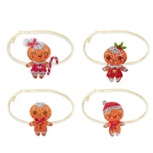 Load image into Gallery viewer, 4PCS Diamond Painting Xmas Hanging Ornament Drapes Rope (Gingerbread Man #1)
