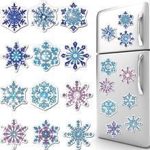 Load image into Gallery viewer, 12PCS Diamond Painting Magnets Refrigerator for Adult Kid Fridge Car (Snowflake)
