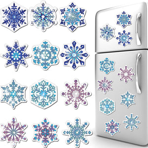 12PCS Diamond Painting Magnets Refrigerator for Adult Kid Fridge Car (Snowflake)