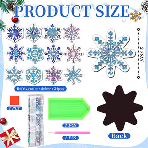 12PCS Diamond Painting Magnets Refrigerator for Adult Kid Fridge Car (Snowflake)