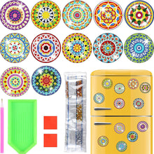 Load image into Gallery viewer, 12PCS Diamond Painting Magnets Refrigerator for Adult Kid Fridge Car (Mandala)
