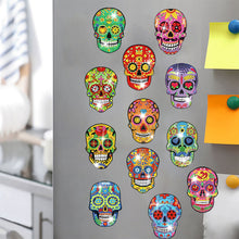 Load image into Gallery viewer, 12PCS Diamond Painting Magnets Refrigerator for Adults Kids Fridge Car (Skull)
