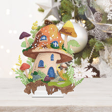 Load image into Gallery viewer, Mushroom House Round Diamond Painting Tabletop Ornaments for Office Decor (#1)
