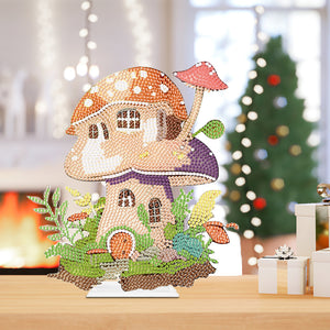 Mushroom House Round Diamond Painting Tabletop Ornaments for Office Decor (#2)