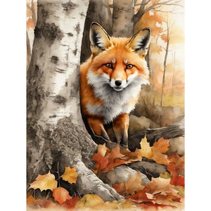 Woods Fox - Full Round Drill Diamond Painting 30*40CM