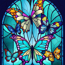 Load image into Gallery viewer, Butterfly Stained Glass - Full Round Drill Diamond Painting 30*30CM
