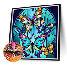 Load image into Gallery viewer, Butterfly Stained Glass - Full Round Drill Diamond Painting 30*30CM
