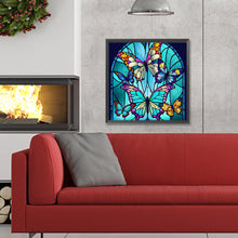 Load image into Gallery viewer, Butterfly Stained Glass - Full Round Drill Diamond Painting 30*30CM
