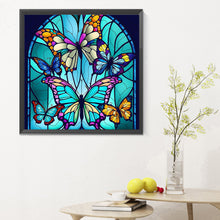 Load image into Gallery viewer, Butterfly Stained Glass - Full Round Drill Diamond Painting 30*30CM
