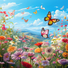 Load image into Gallery viewer, Garden Flowers Butterflies - Full Round Drill Diamond Painting 30*30CM
