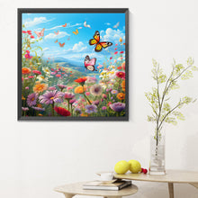 Load image into Gallery viewer, Garden Flowers Butterflies - Full Round Drill Diamond Painting 30*30CM
