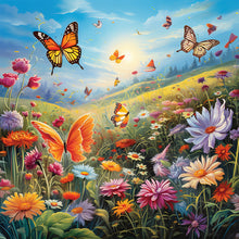 Load image into Gallery viewer, Garden Flowers Butterflies - Full Round Drill Diamond Painting 30*30CM
