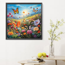 Load image into Gallery viewer, Garden Flowers Butterflies - Full Round Drill Diamond Painting 30*30CM
