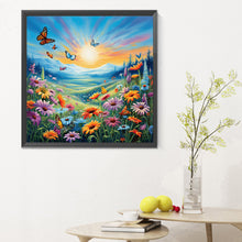 Load image into Gallery viewer, Garden Flowers Butterflies - Full Round Drill Diamond Painting 30*30CM
