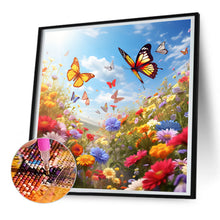 Load image into Gallery viewer, Garden Flowers Butterflies - Full Round Drill Diamond Painting 30*30CM
