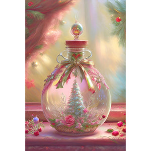 Christmas Tree In A Bottle - Full Round Drill Diamond Painting 40*60CM