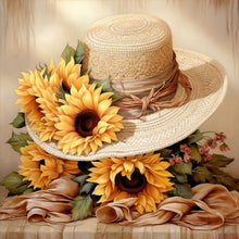 Load image into Gallery viewer, Straw Hat Sunflower - Full Round Drill Diamond Painting 30*30CM
