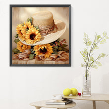 Load image into Gallery viewer, Straw Hat Sunflower - Full Round Drill Diamond Painting 30*30CM
