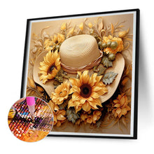 Load image into Gallery viewer, Straw Hat Sunflower - Full Round Drill Diamond Painting 30*30CM
